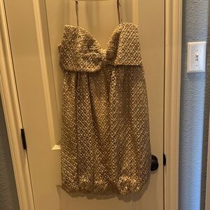 Storia Gold Mini Dress